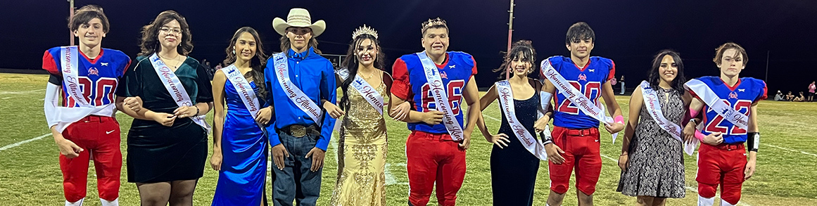 Homecoming court on the football field